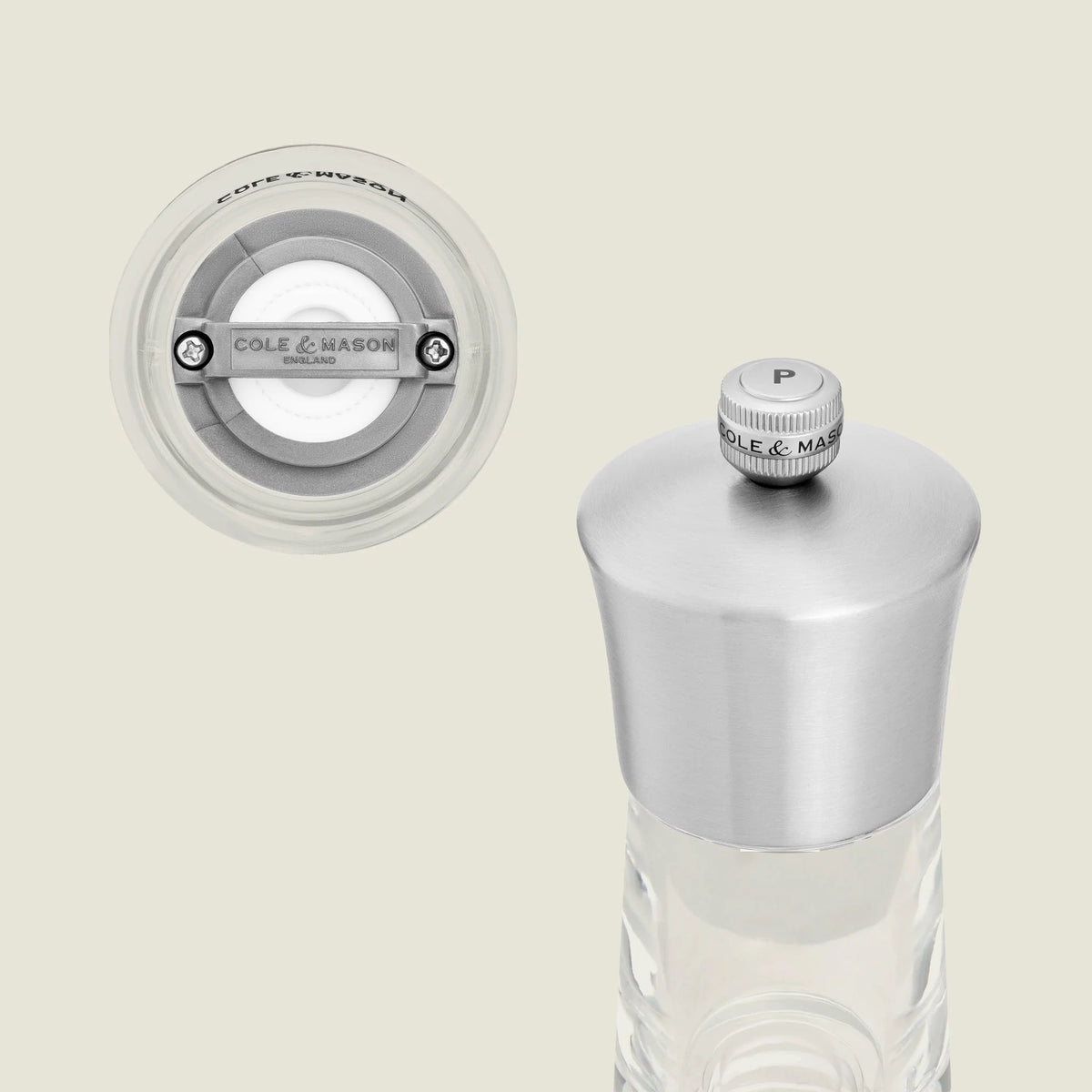 Cole & Mason Bromley Salt & Pepper Mill Gift Set – Acrylic & Stainless Steel