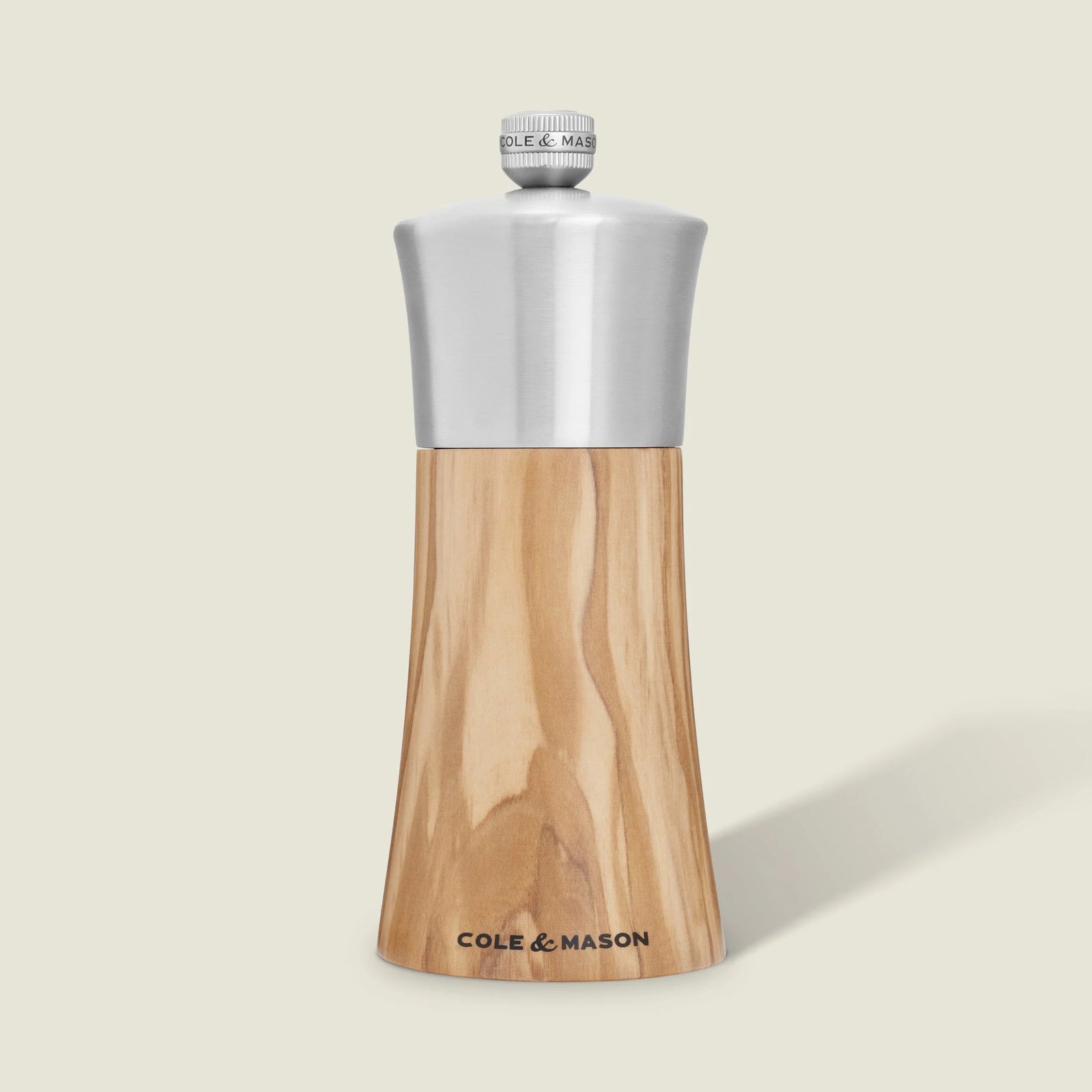 Cole & Mason Bromley Pepper Mill – Olive Wood & Stainless Steel