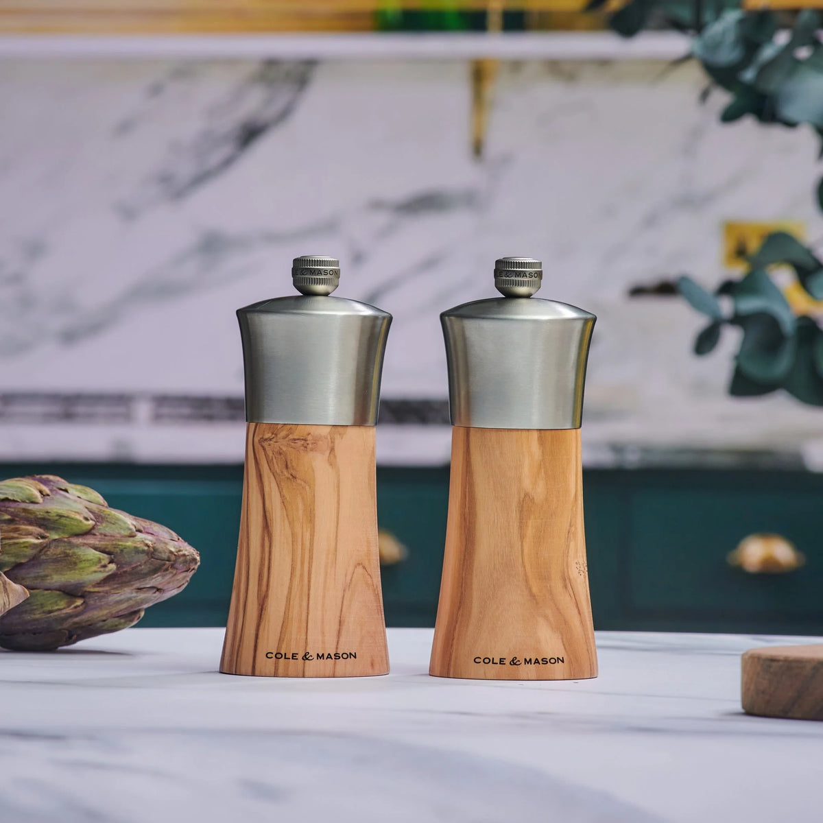 Cole & Mason Bromley Pepper Mill – Olive Wood & Stainless Steel