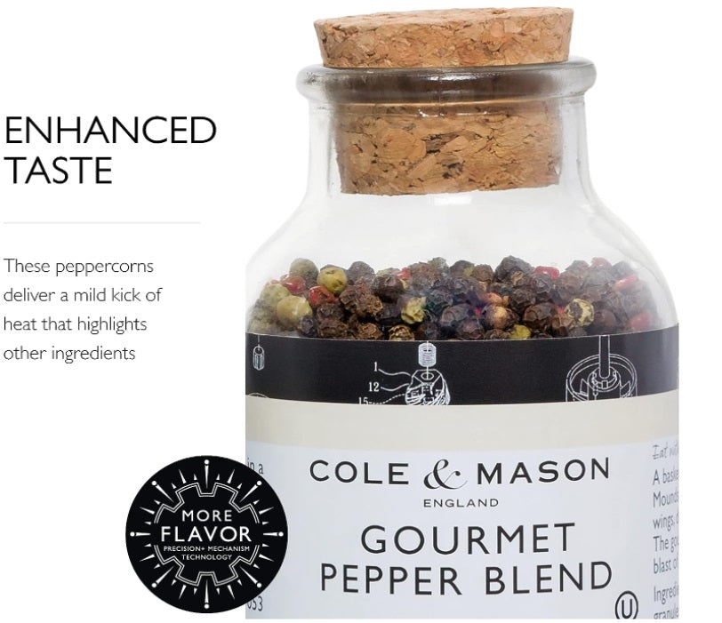 Cole & Mason Large Gourmet Peppercorn Refill 10oz by Kitchen Niche