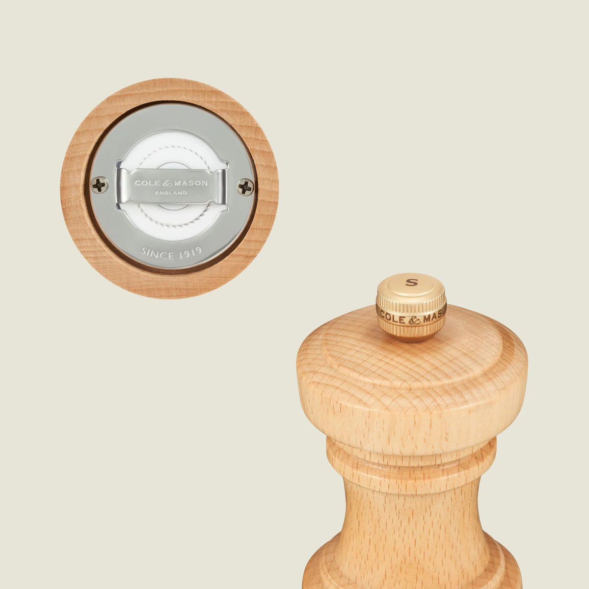 Cole & Mason Hoxton Salt Mill – Natural Beech