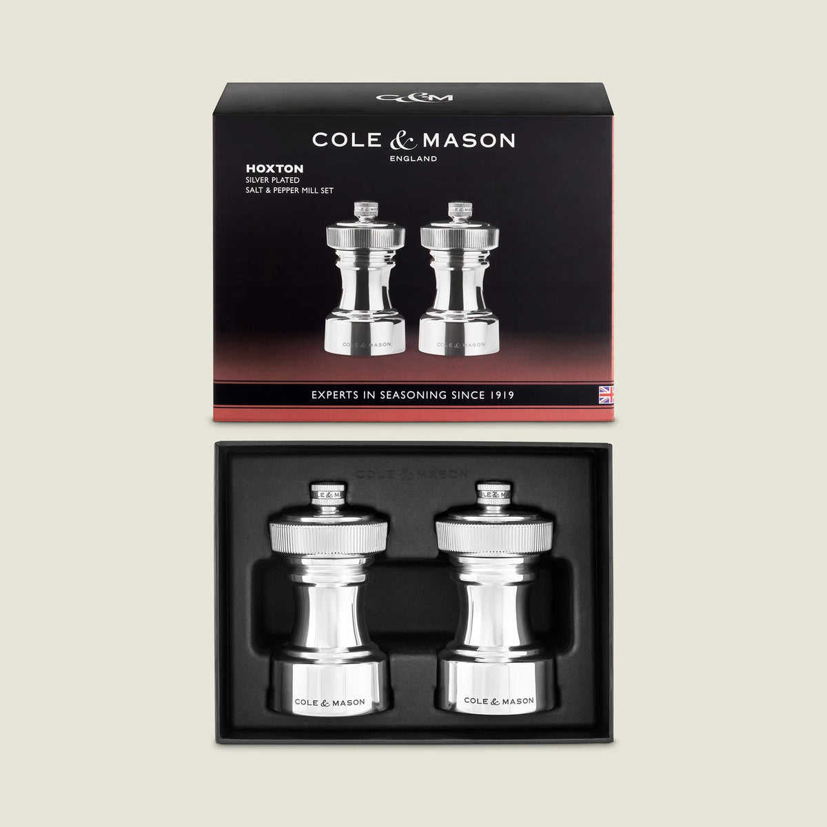 Cole & Mason Hoxton Salt & Pepper Mill Gift Set – Silver Plated