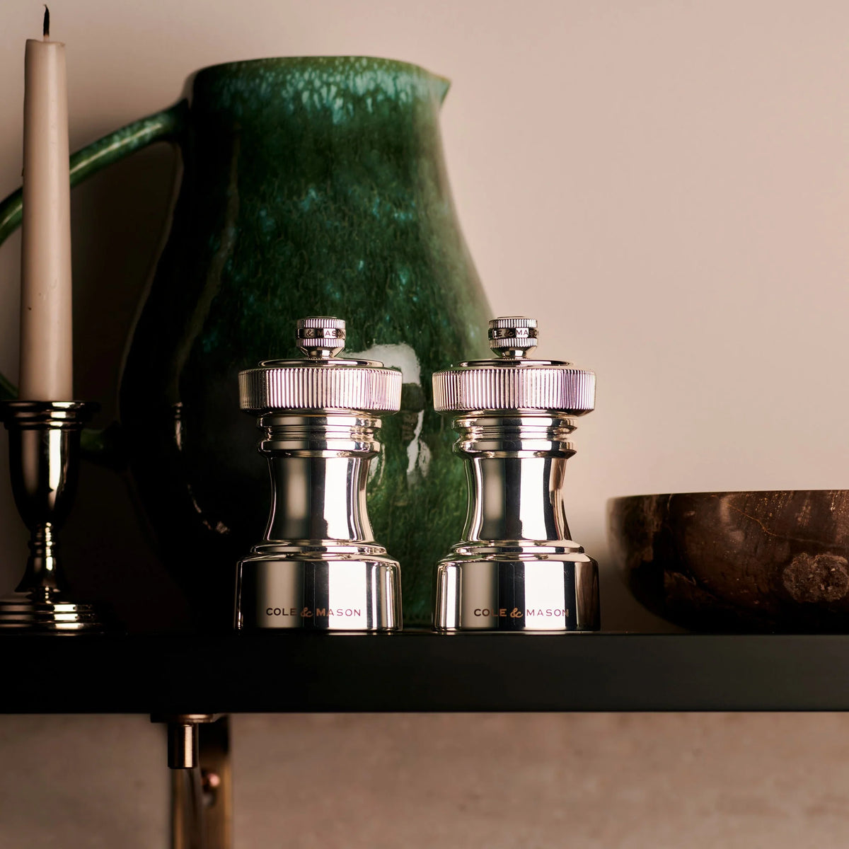 Cole & Mason Hoxton Salt & Pepper Mill Gift Set – Silver Plated