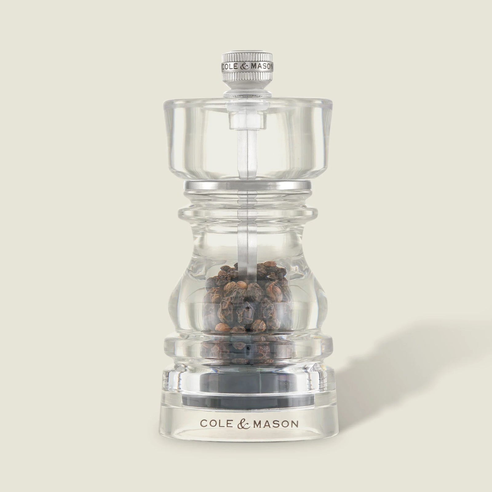 Cole & Mason London Pepper Mill – Acrylic – 5" / 13 cm (Pre-filled)