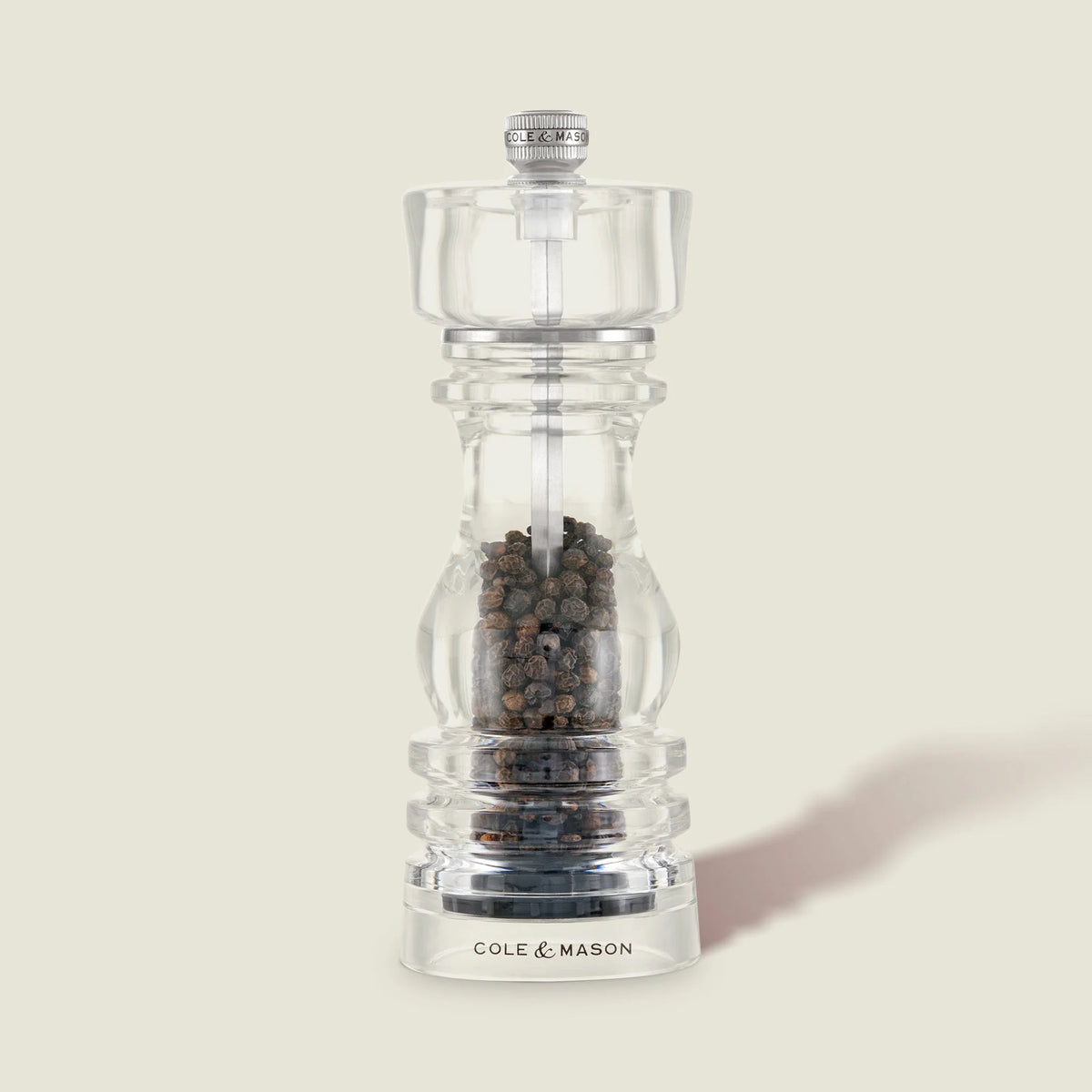 Cole &amp; Mason London Pepper Mill – Acrylic – 7" / 18 cm (Pre-filled)