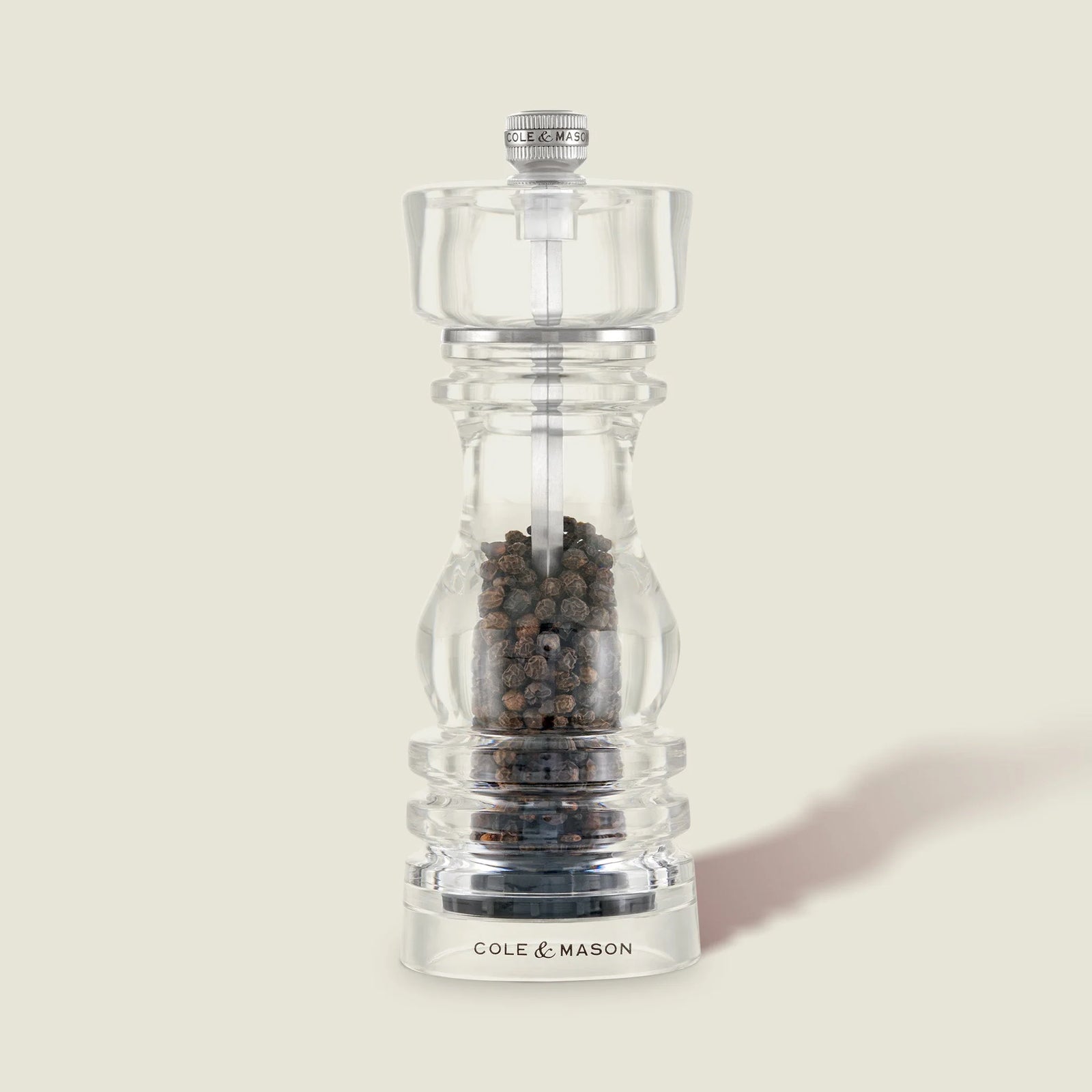 Cole & Mason London Pepper Mill – Acrylic – 7" / 18 cm (Pre-filled)
