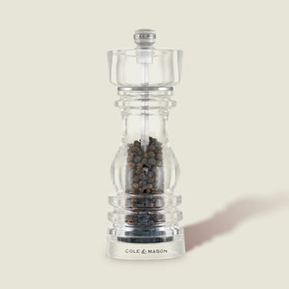Cole & Mason London Pepper Mill – Acrylic – 7" / 18 cm (Pre-filled)