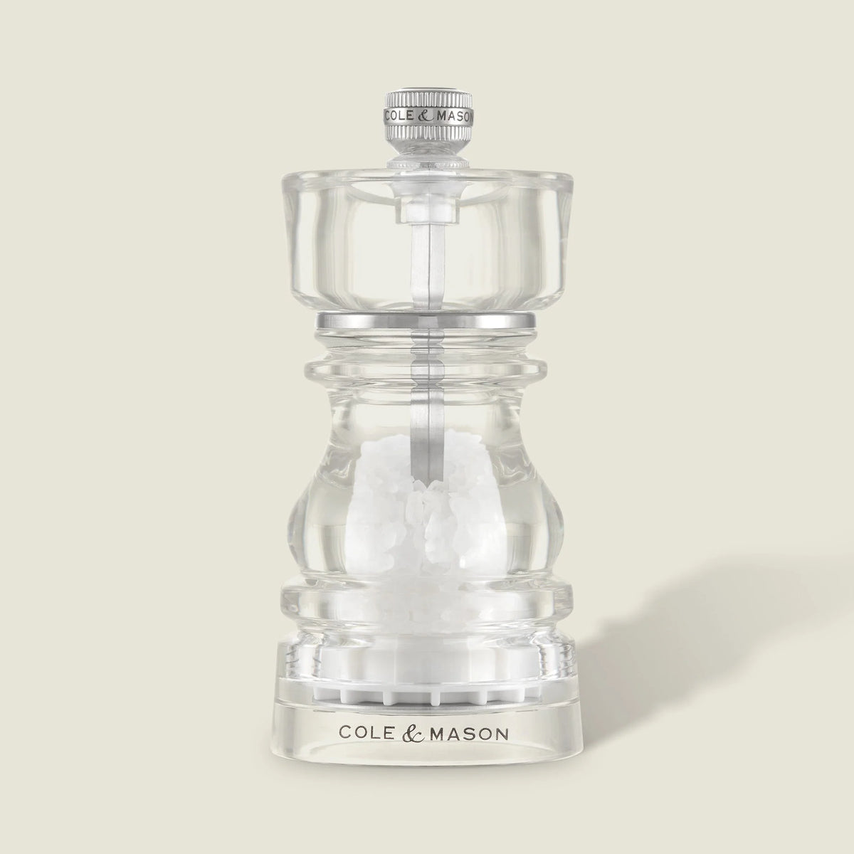 Cole &amp; Mason London Salt Mill – Acrylic – 5" / 13 cm (Pre-filled)