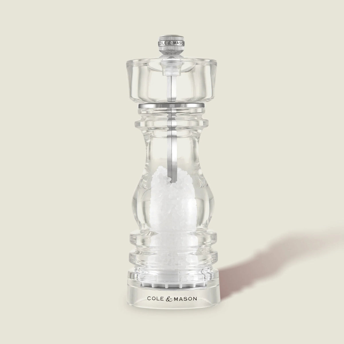 Cole &amp; Mason London Salt Mill – Acrylic – 7" / 18 cm (Pre-filled)