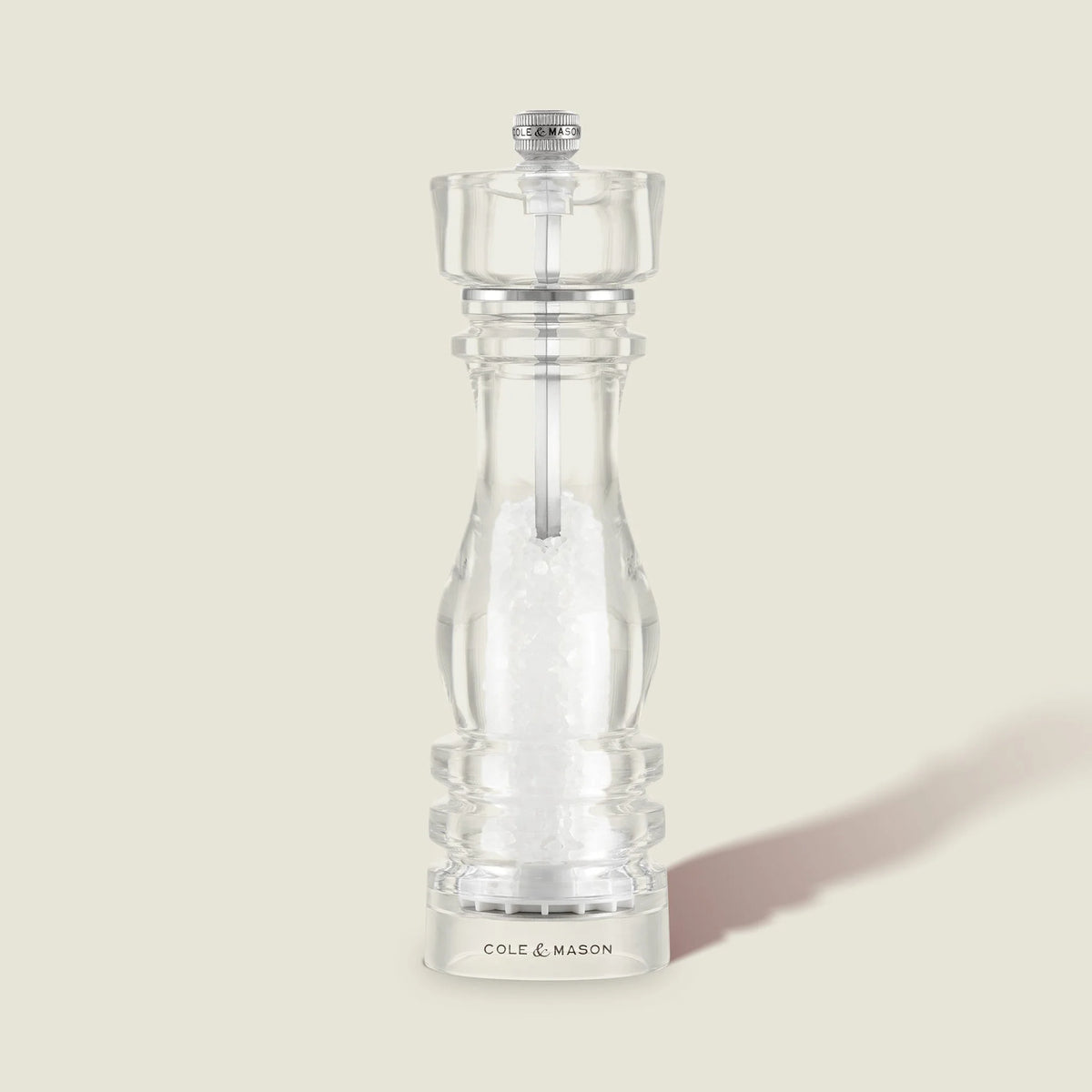 Cole &amp; Mason London Salt Mill – Acrylic – 8.5" / 22 cm (Pre-filled)
