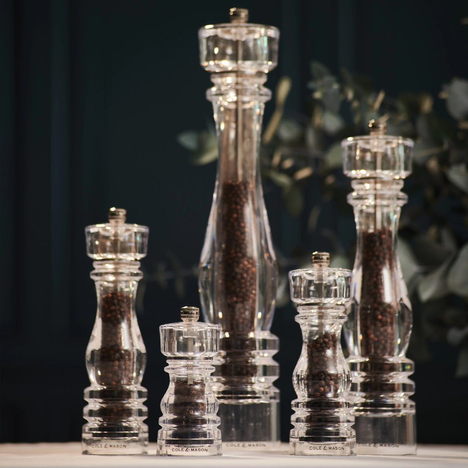 Cole & Mason London Collection Salt & Pepper Mill Gift Set – Acrylic – 7" / 18 cm (Pre-filled)