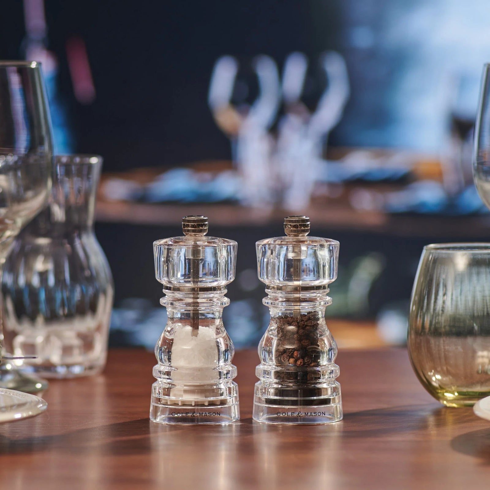 Cole & Mason London Collection Salt & Pepper Mill Gift Set – Acrylic – 5" / 13 cm (Pre-filled)