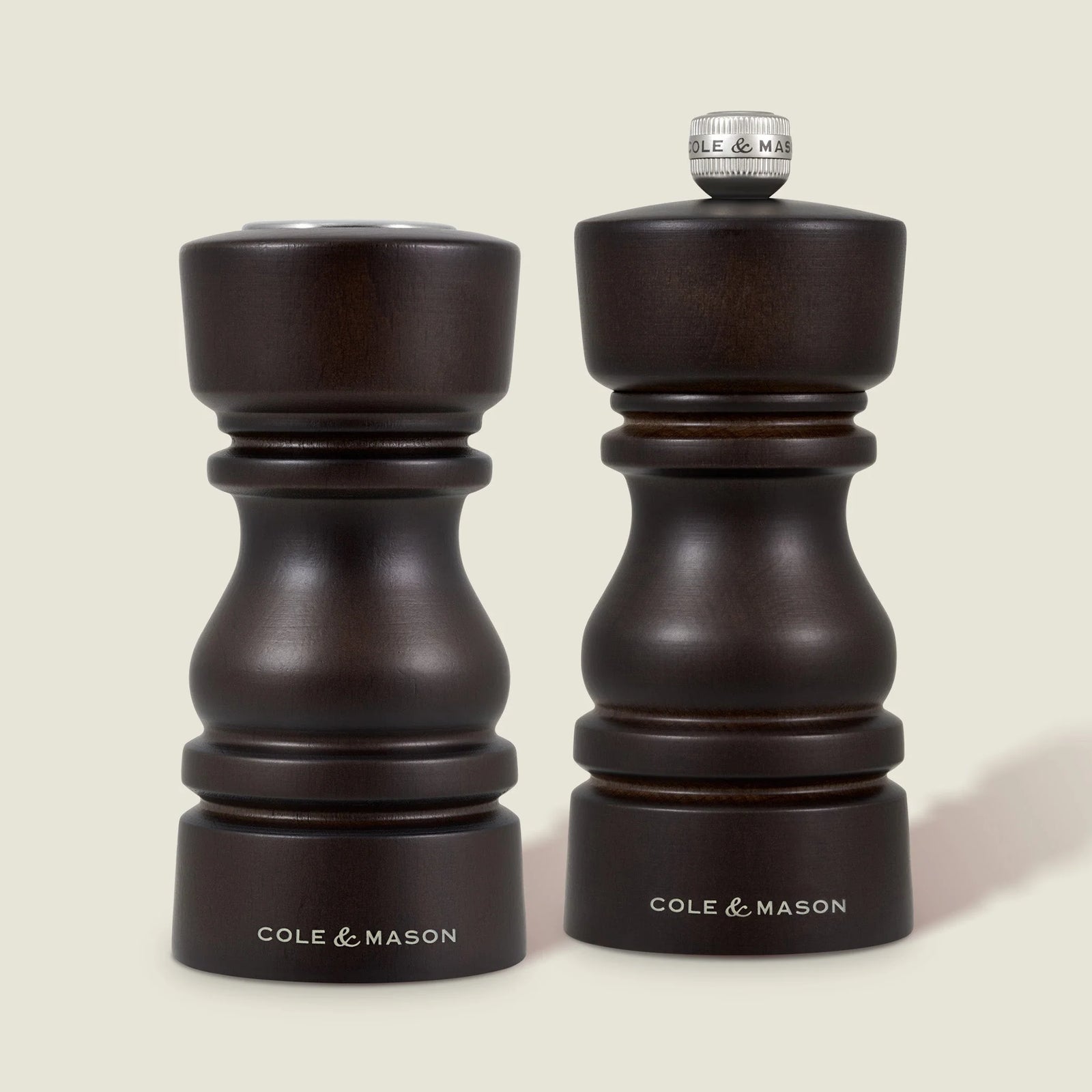 Cole & Mason London Salt Shaker & Pepper Mill Gift Set – Chocolate Wood – 5" / 13 cm