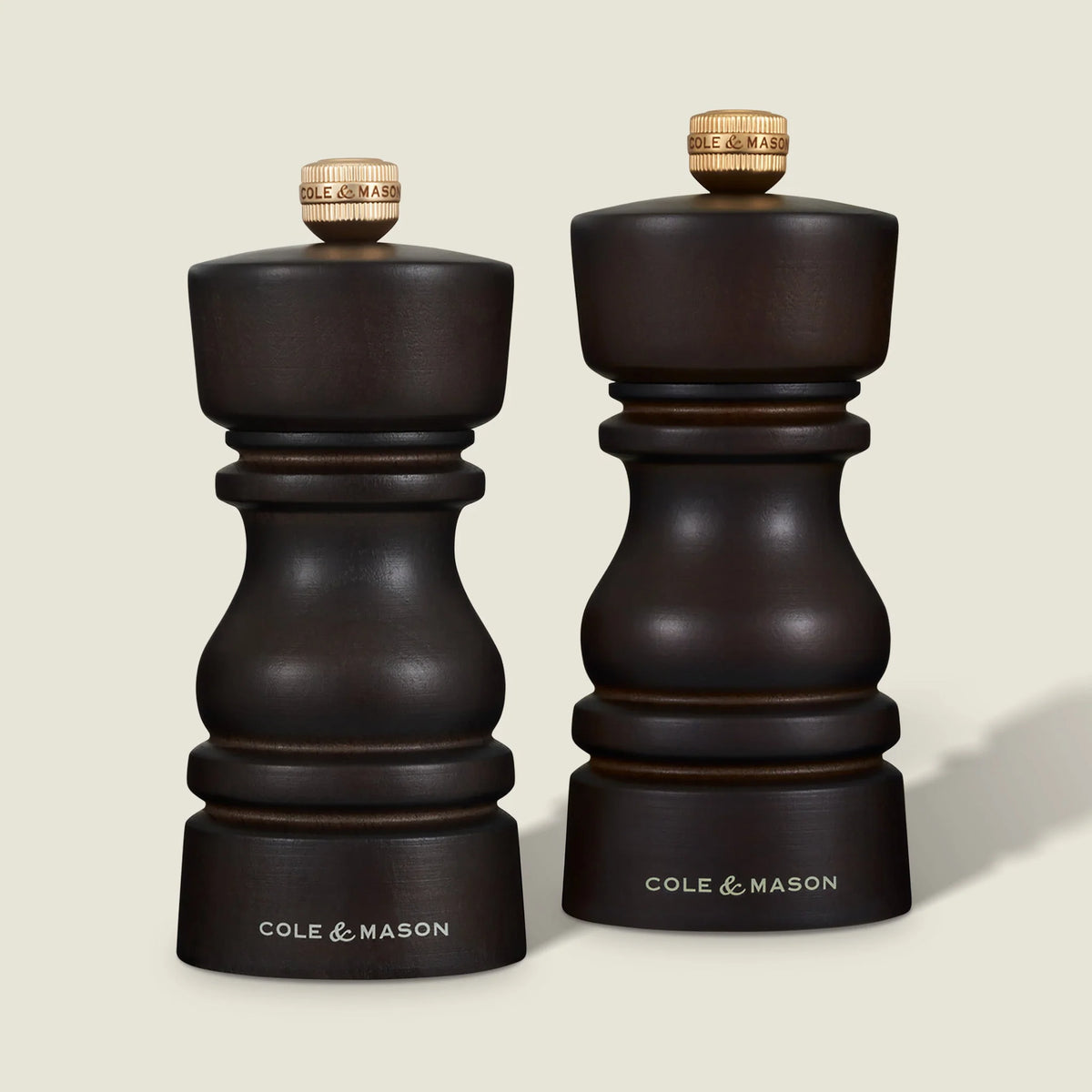 Cole &amp; Mason London Salt &amp; Pepper Mill Gift Set – Chocolate Wood – 5" / 13 cm