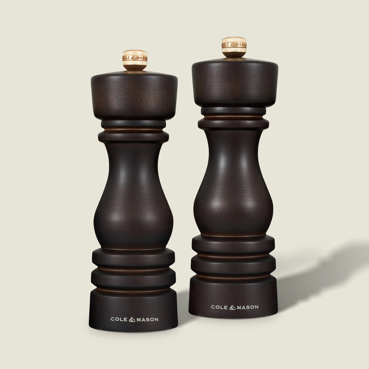 Cole &amp; Mason London Collection Salt &amp; Pepper Mill Gift Set – Chocolate Wood – 7" / 18 cm