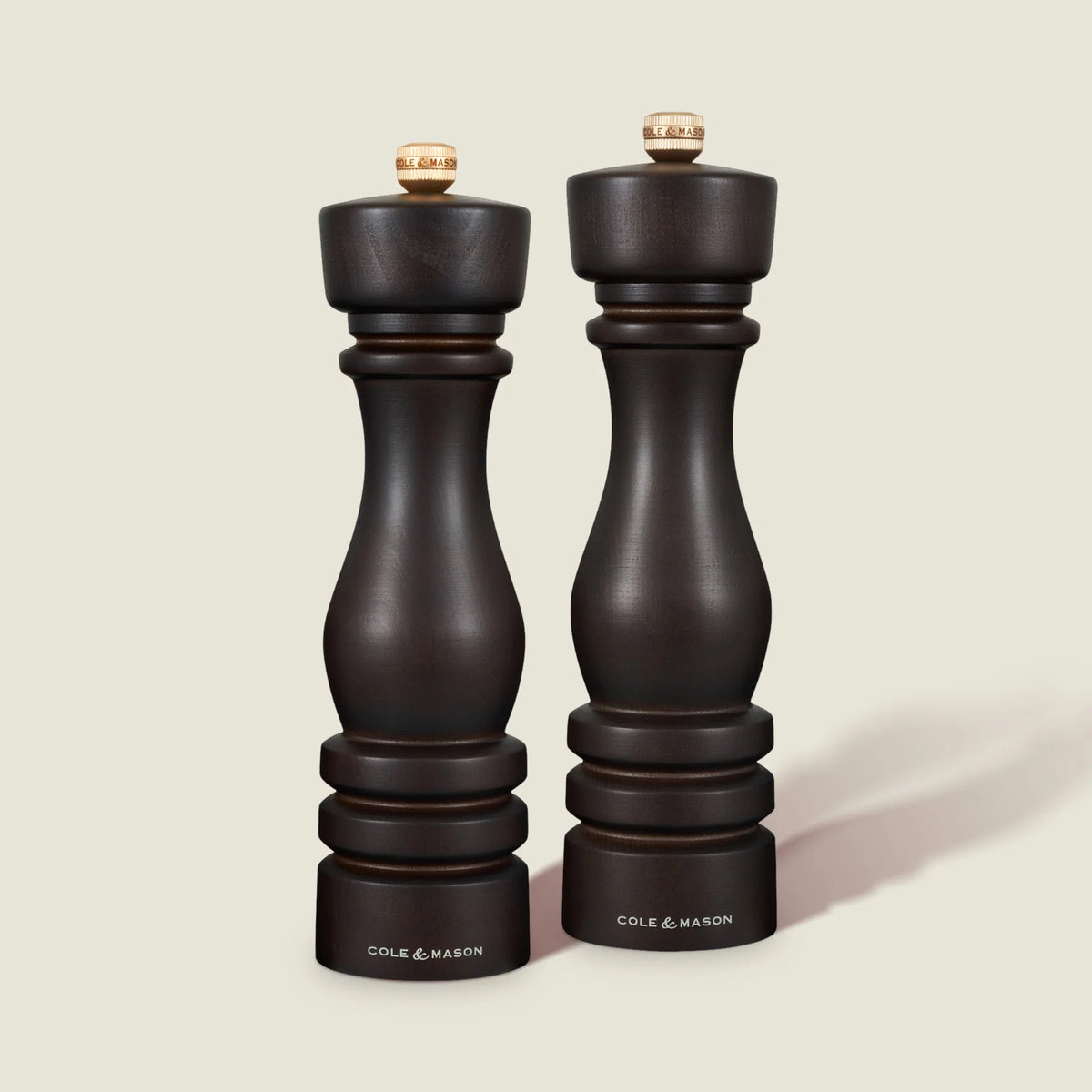 Cole &amp; Mason London Collection Salt &amp; Pepper Mill Gift Set – Chocolate Wood – 8.5" / 22 cm