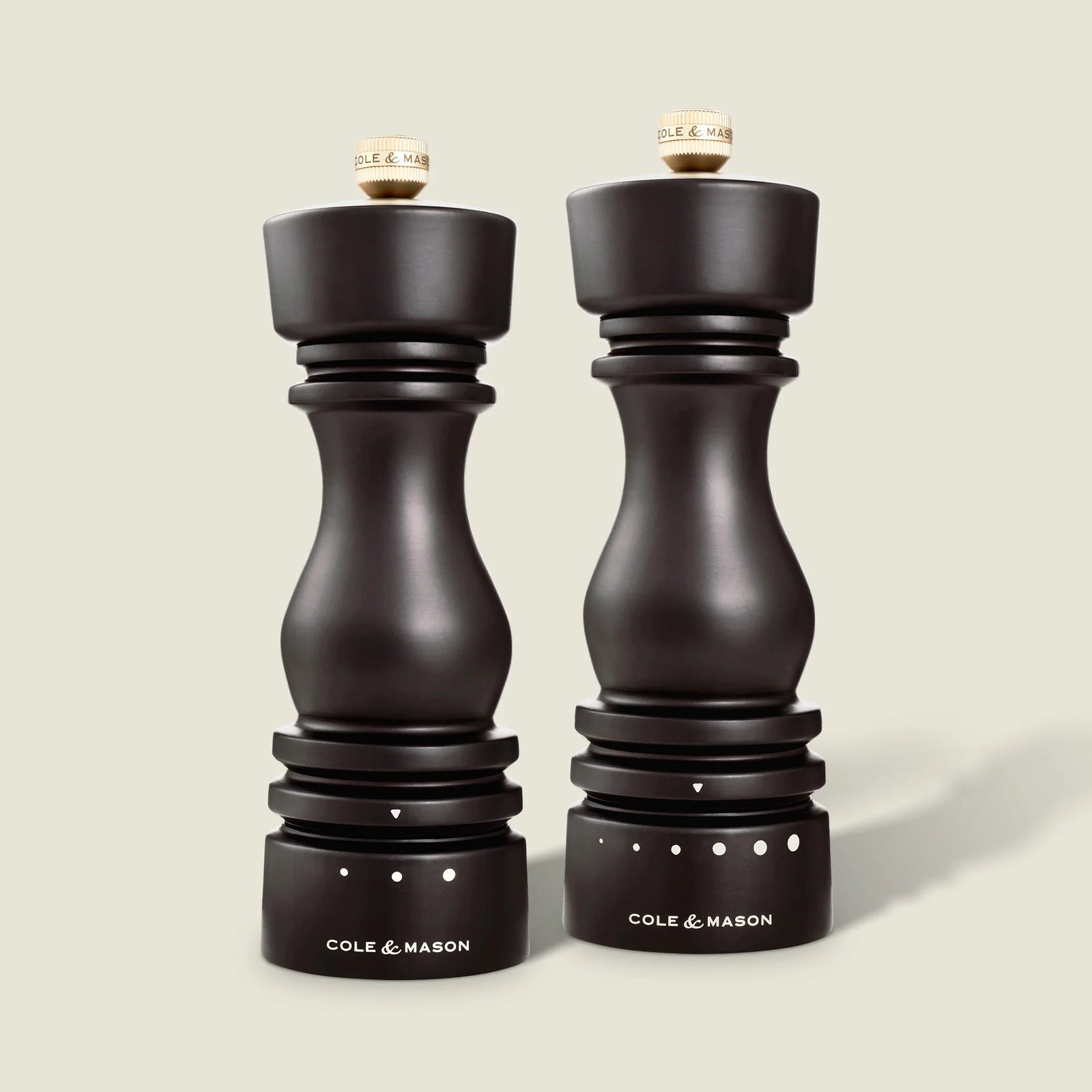 Cole & Mason London Grind Select Salt & Pepper Mill Gift Set – Chocolate Wood – 7" / 18 cm