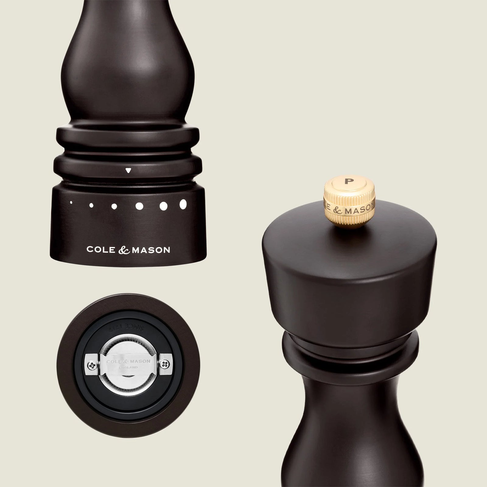 Cole & Mason London Grind Select Pepper Mill – Chocolate Wood – 7" / 18 cm