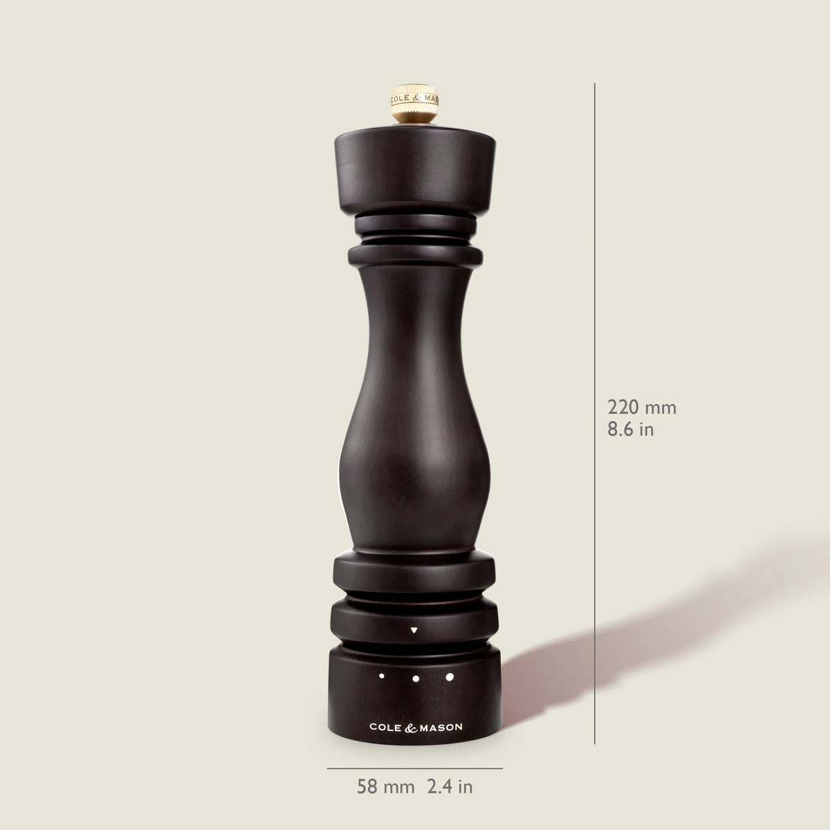Cole & Mason London Grind Select Salt Mill – Chocolate Wood – 8.5" / 22 cm