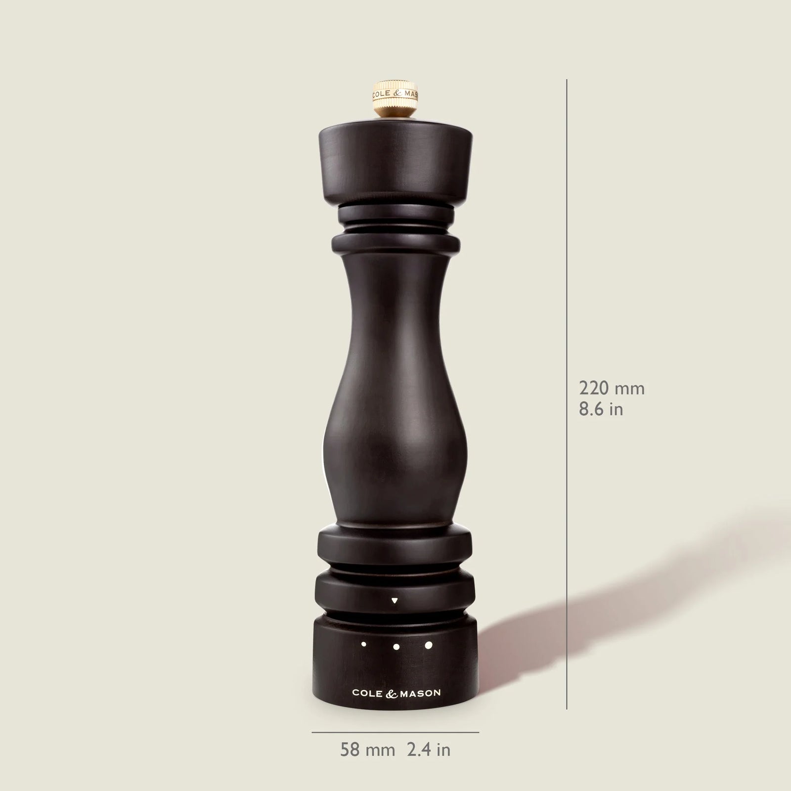 Cole & Mason London Grind Select Salt Mill – Chocolate Wood – 8.5" / 22 cm