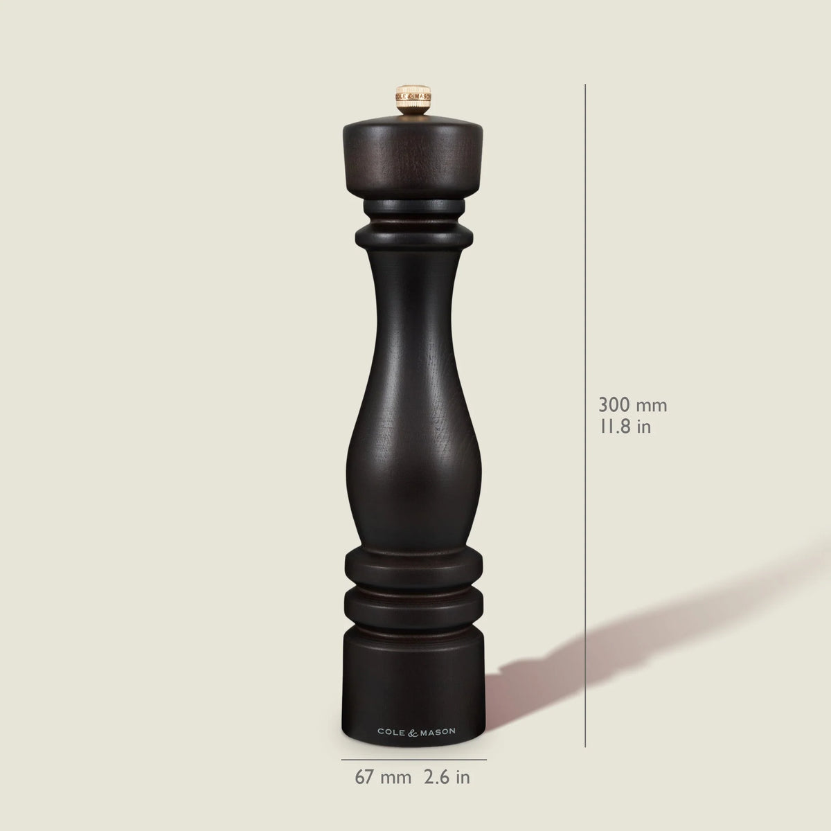 Cole & Mason London Pepper Mill – Chocolate Wood – 12" / 30 cm