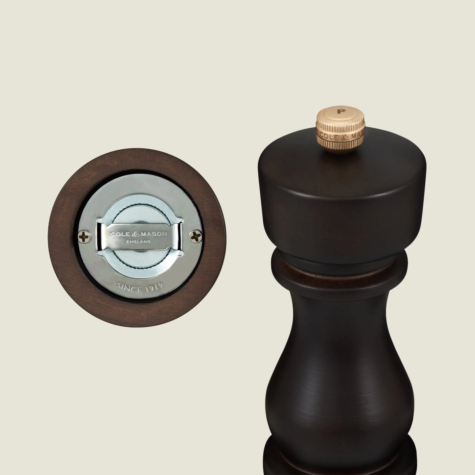 Cole & Mason London Collection Salt & Pepper Mill Gift Set – Chocolate Wood – 7" / 18 cm