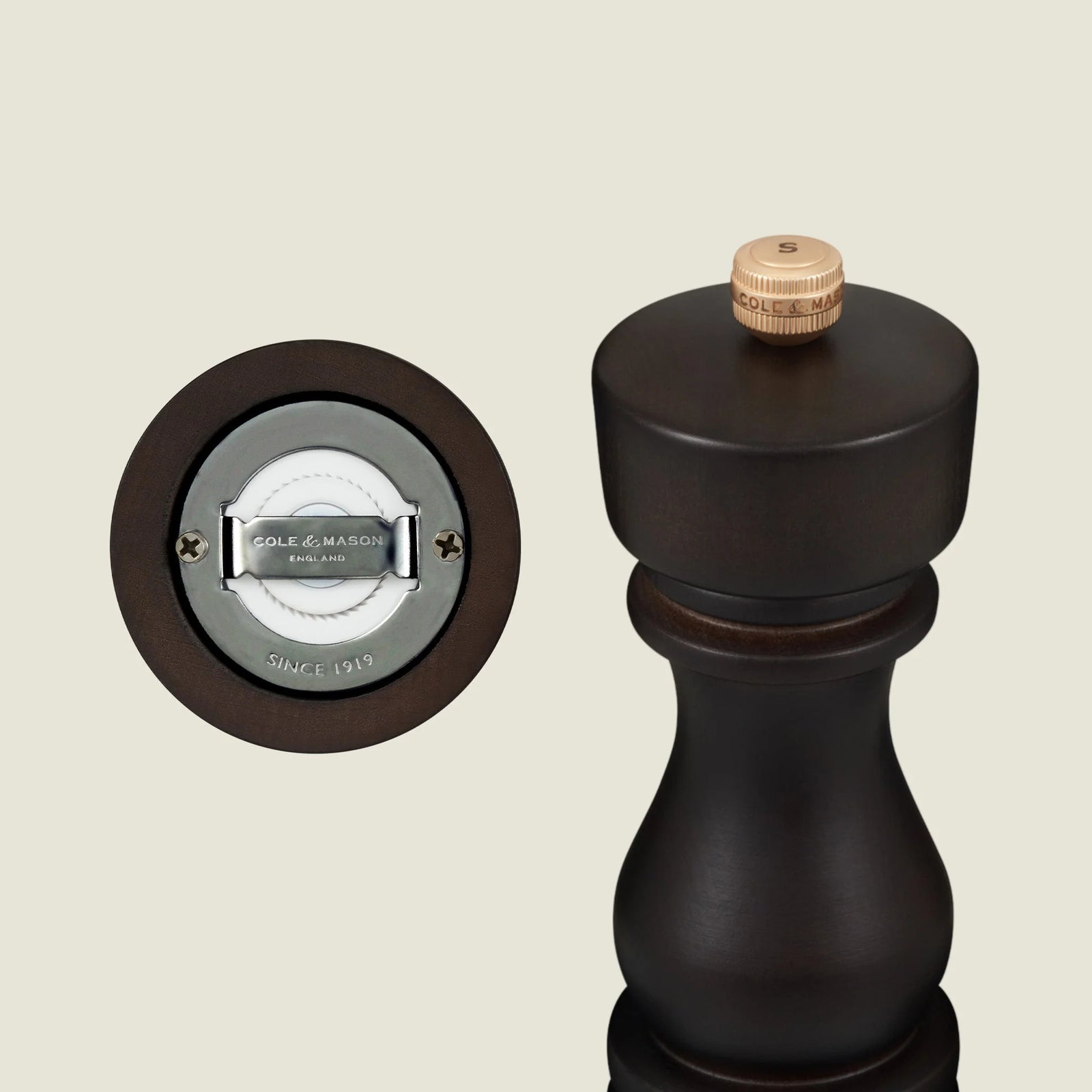 Cole & Mason London Collection Salt & Pepper Mill Gift Set – Chocolate Wood – 7" / 18 cm