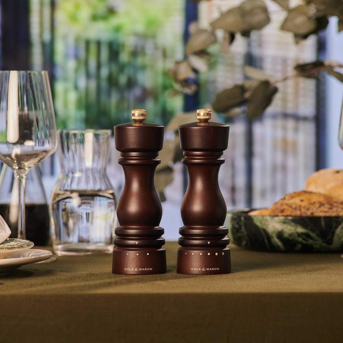Cole & Mason London Grind Select Salt & Pepper Mill Gift Set – Chocolate Wood – 7" / 18 cm
