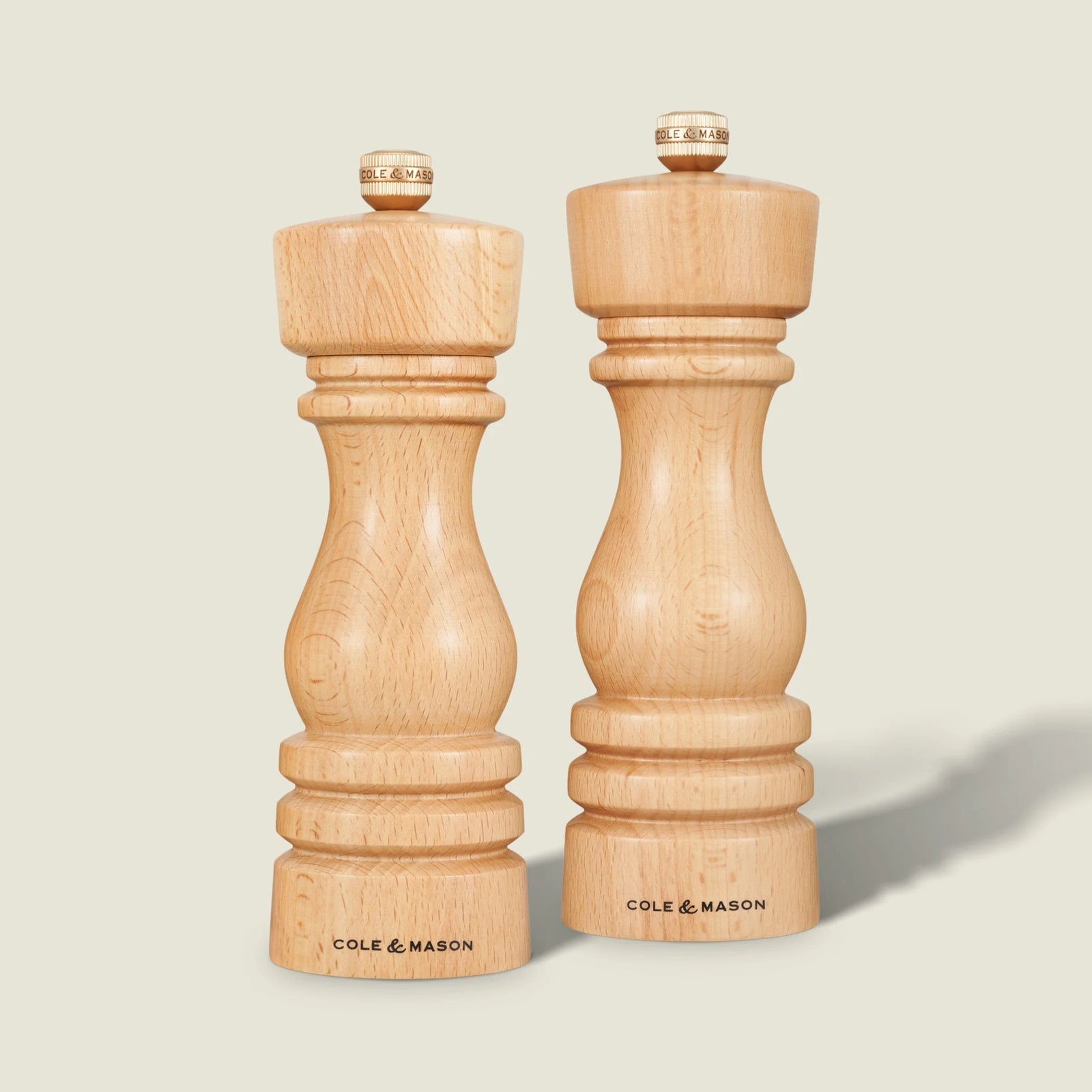 Cole & Mason The London Collection Salt & Pepper Mill Gift Set – Natural Beech – 7" / 18 cm