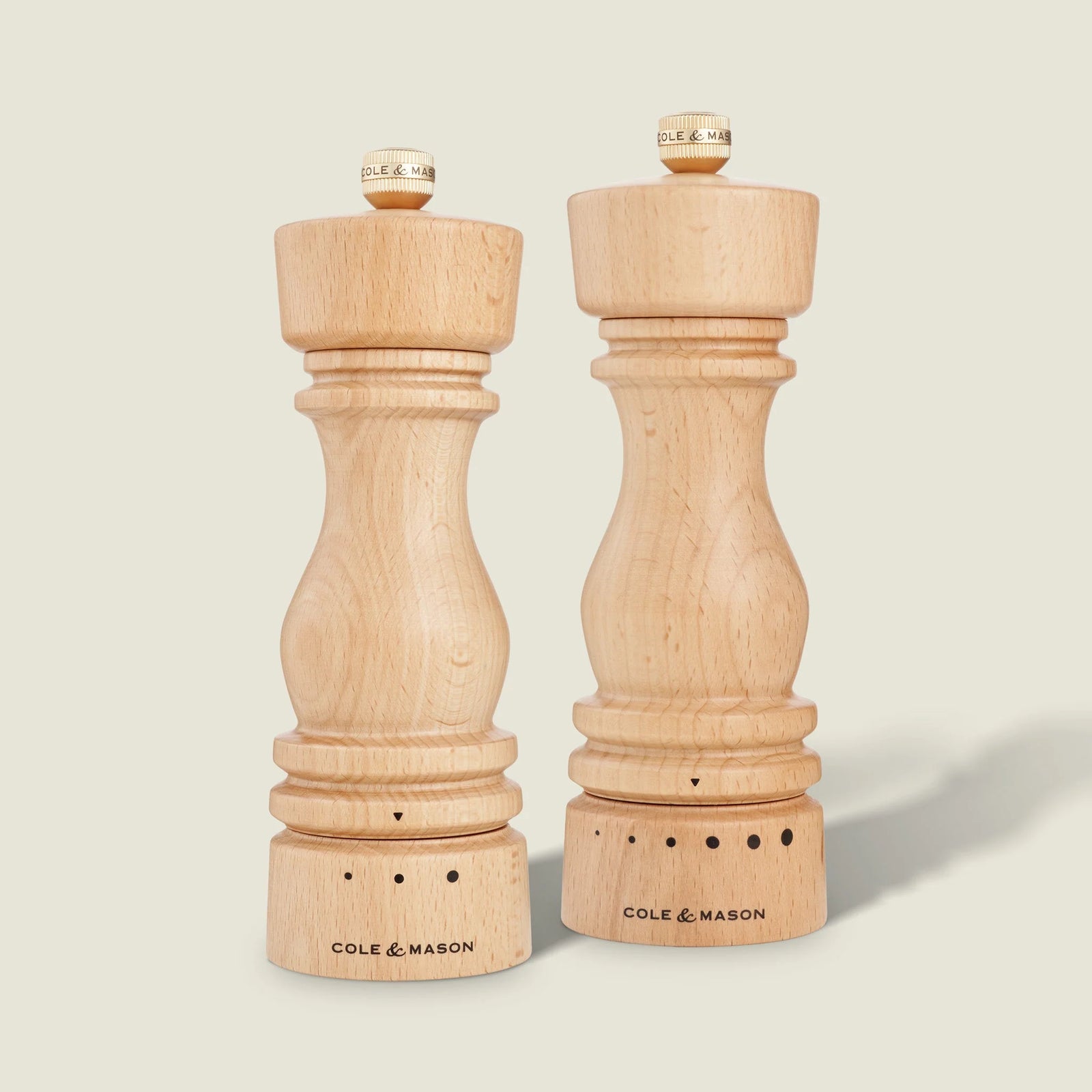 Cole & Mason London Grind Select Salt & Pepper Mill Gift Set – Natural Beech – 7" / 18 cm