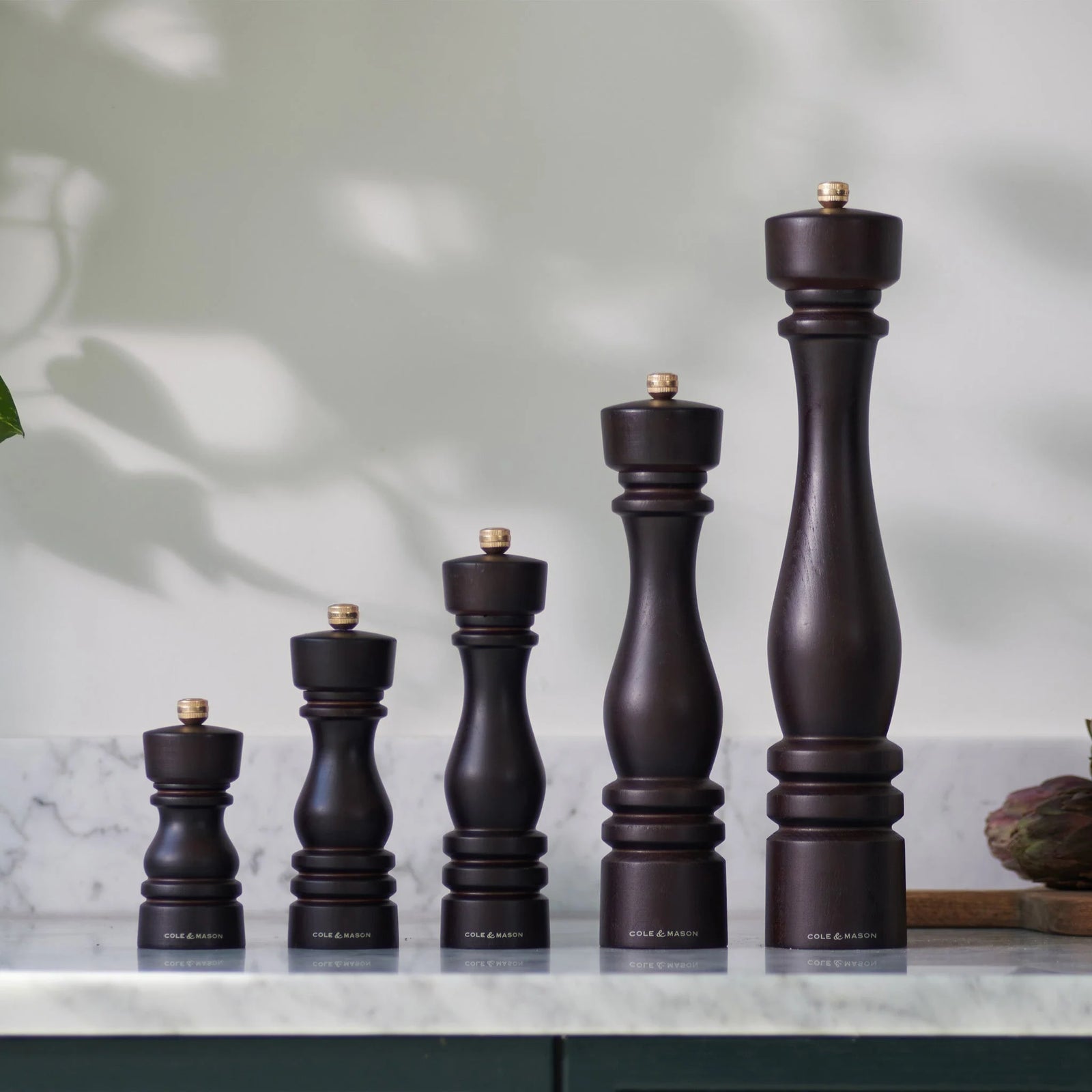 Cole & Mason London Collection Salt & Pepper Mill Gift Set – Chocolate Wood – 8.5" / 22 cm