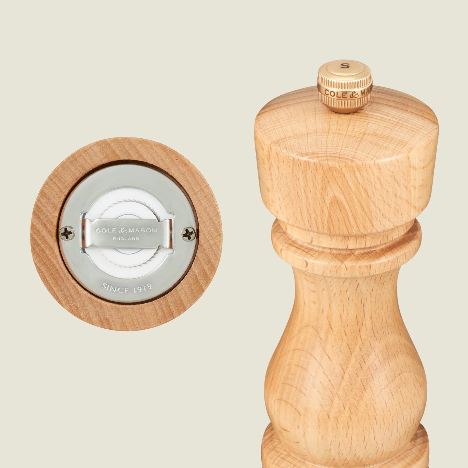 Cole & Mason The London Collection Salt Mill – Natural Beech – 8.5" / 22 cm