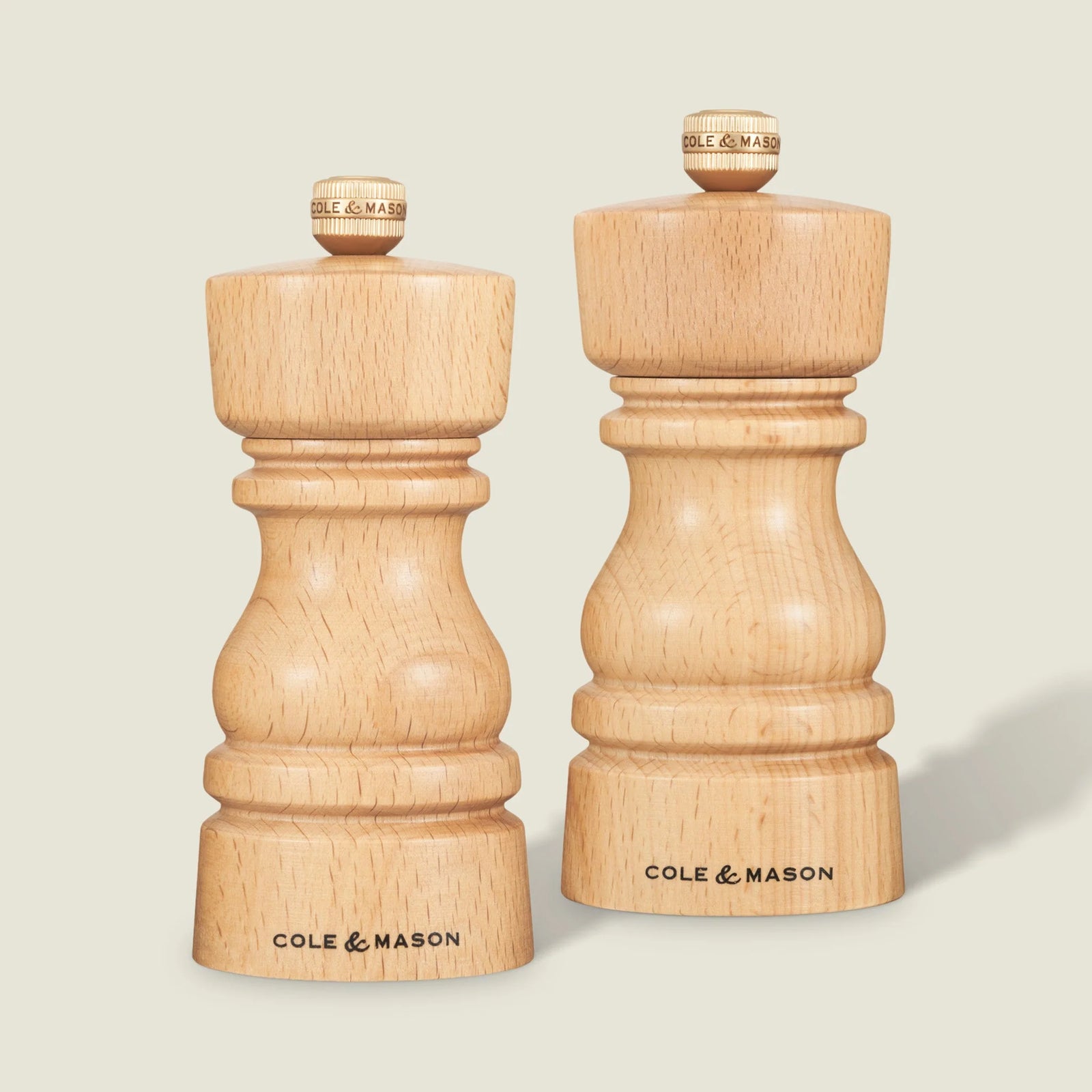 Cole & Mason The London Collection Salt & Pepper Mill Gift Set – Natural Beech – 5" / 13 cm