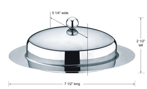Cuisinox Oval Stainless Steel Butter Dish by Kitchen Niche