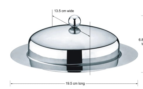 Cuisinox Oval Stainless Steel Butter Dish by Kitchen Niche