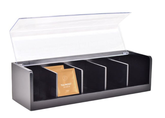 Danesco Ch'a Tea Black Bamboo Tea Bag Organizer by Kitchen Niche