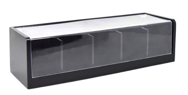 Danesco Ch'a Tea Black Bamboo Tea Bag Organizer by Kitchen Niche