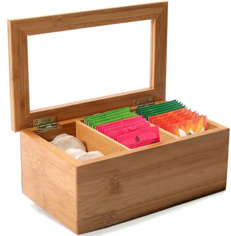 Danesco Ch&#39;a Tea Bamboo Tea Bag Storage Box by Kitchen Niche