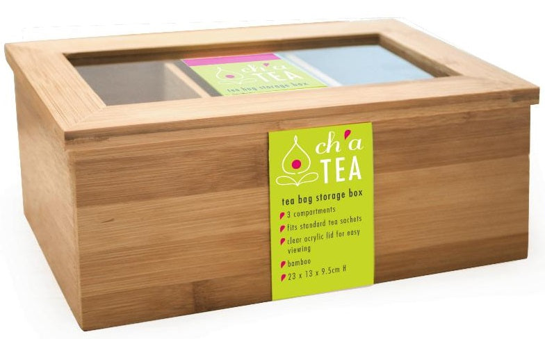 Danesco Ch'a Tea Bamboo Tea Bag Storage Box by Kitchen Niche