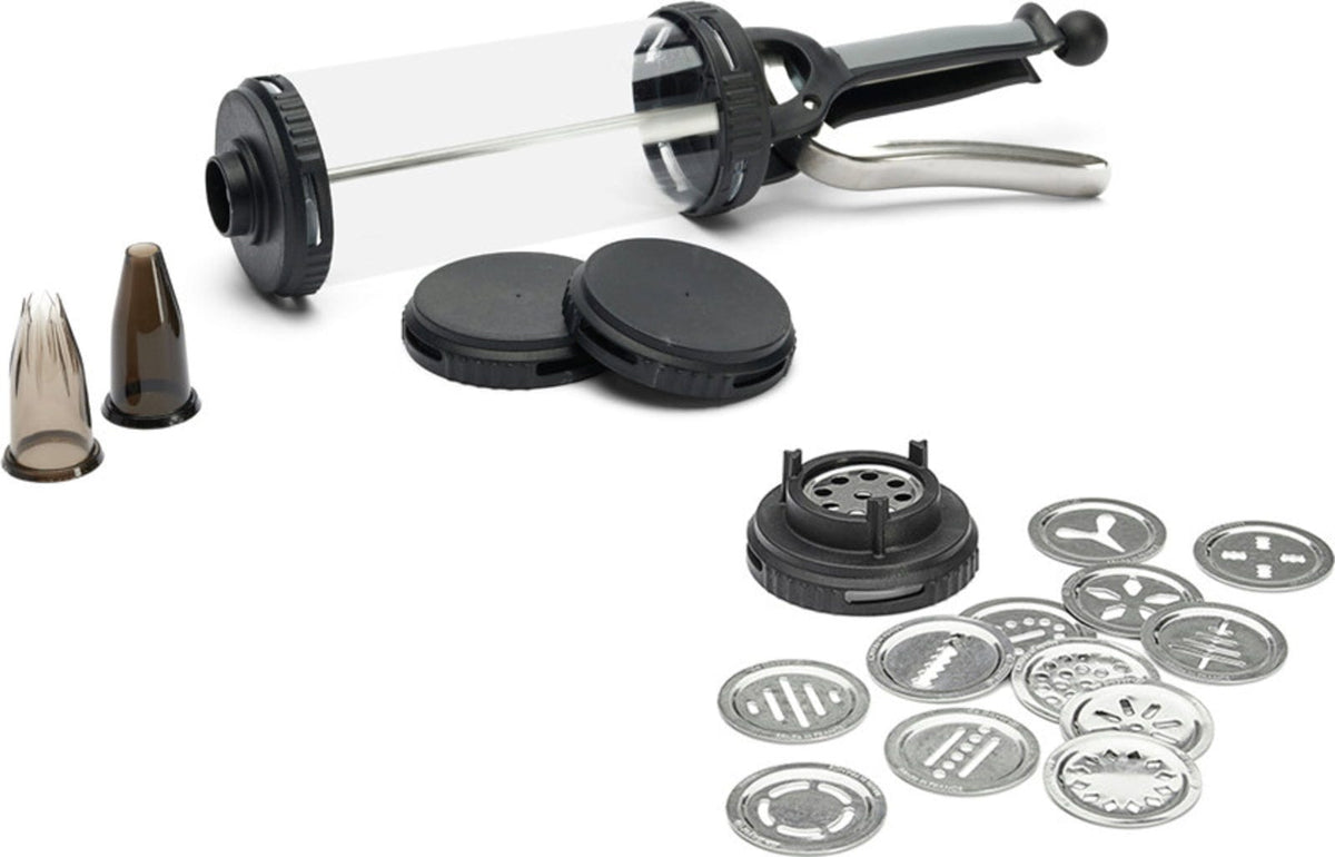 DeBuyer Le Tube Pastry Gun Cookie Press with 13 Cookie Discs