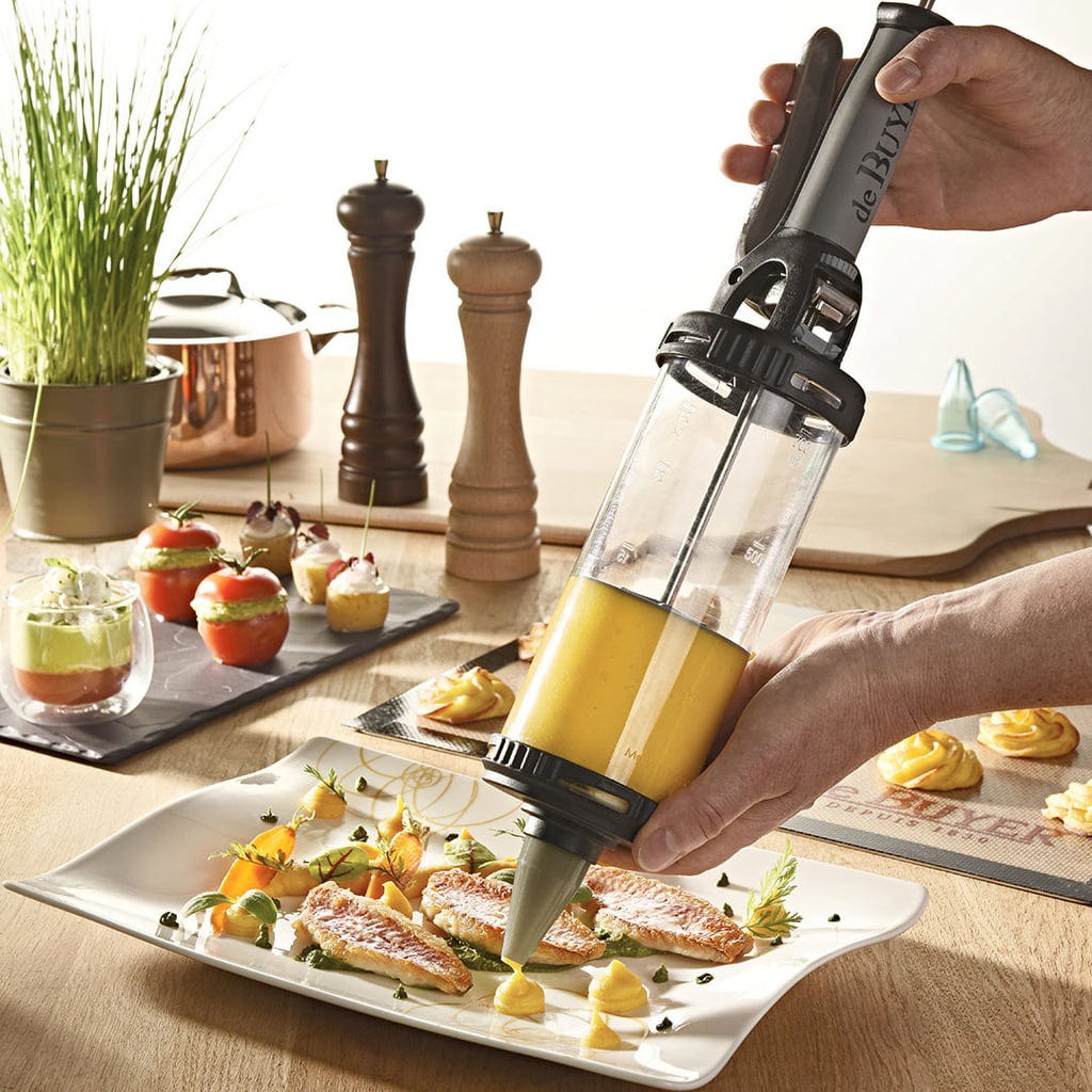 DeBuyer Le Tube Pastry Gun Cookie Press with 13 Cookie Discs
