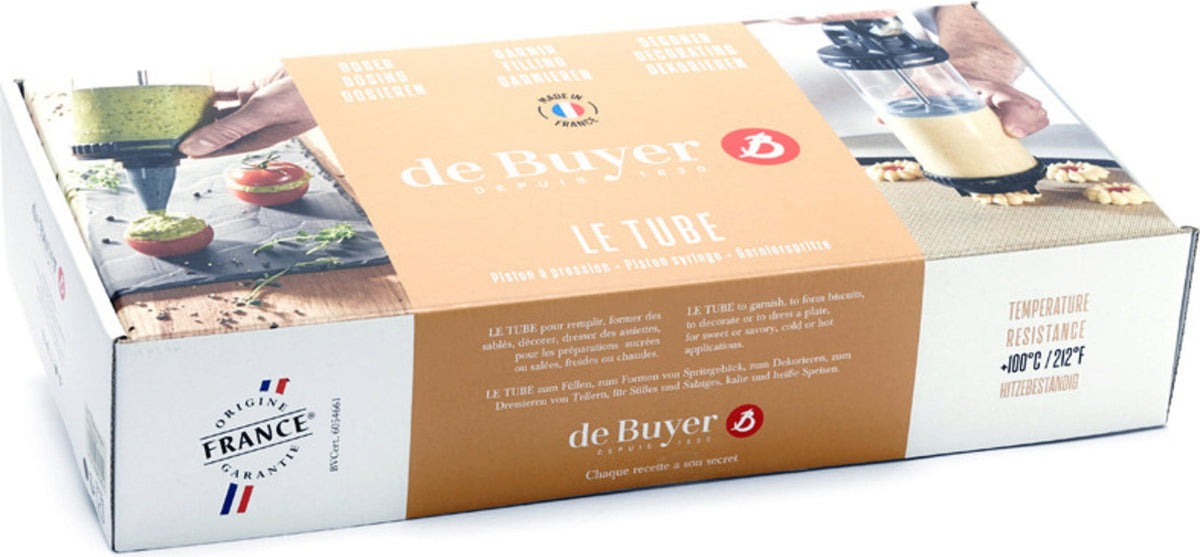 DeBuyer Le Tube Pastry Gun Cookie Press with 13 Cookie Discs