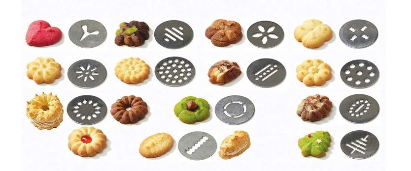 DeBuyer Le Tube Pastry Gun Cookie Press with 13 Cookie Discs De Buyer by Kitchen Niche