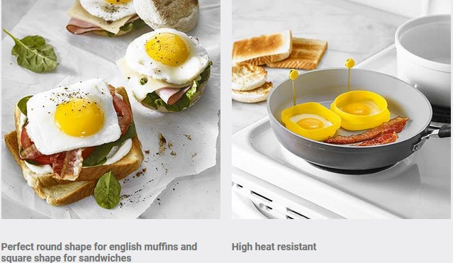 Trudeau Silicone Round & Square Egg Ring by Kitchen Niche