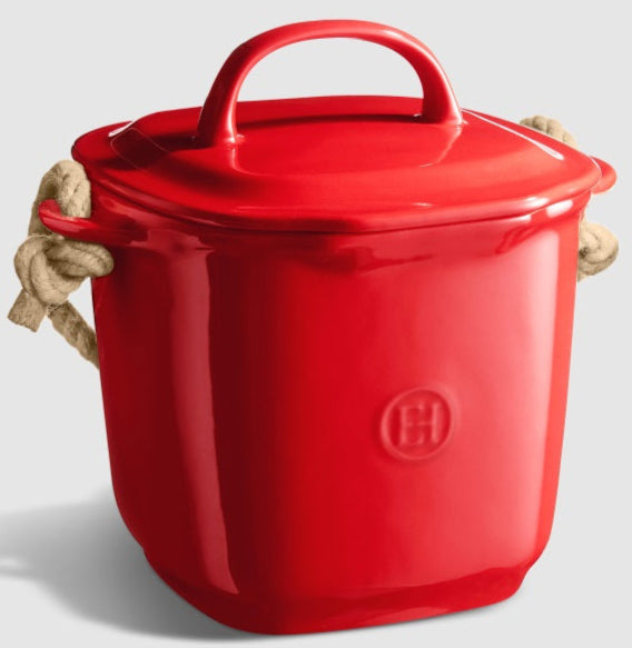 Emile Henry Compost Bin Burgundy Red Emile Henry by Kitchen Niche