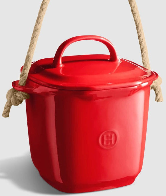 Emile Henry Compost Bin Burgundy Red Emile Henry by Kitchen Niche