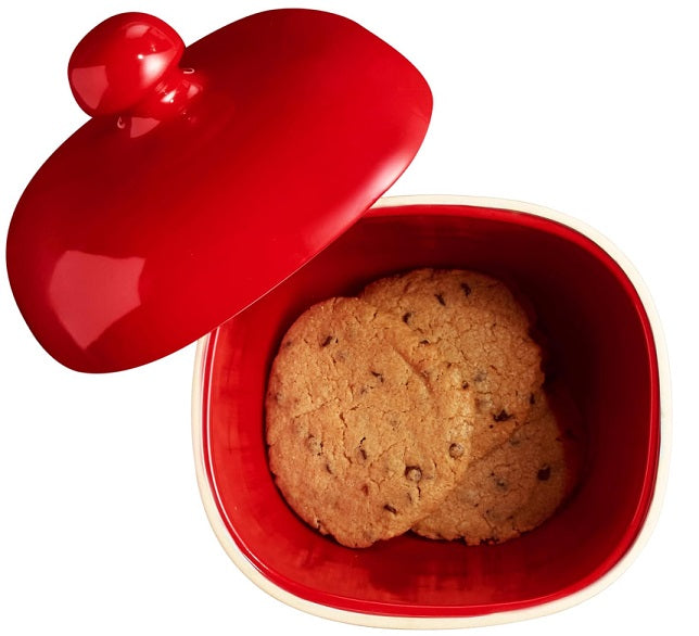 Emile Henry Cookie Jar Burgundy Red