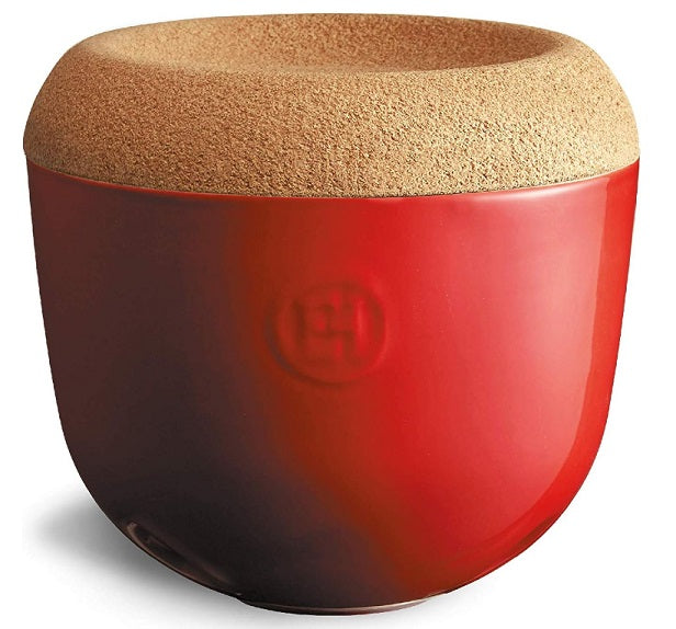 Emile Henry Garlic Pot Burgundy Red KitchenNiche.ca by Kitchen Niche