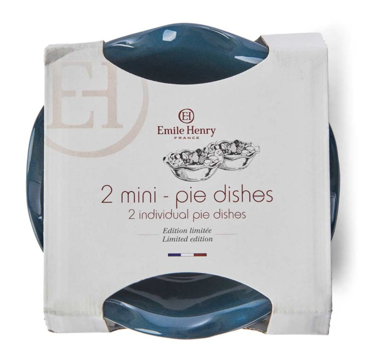 Emile Henry Mini Pie Dish Set of 2 Ebene Blue Emile Henry by Kitchen Niche