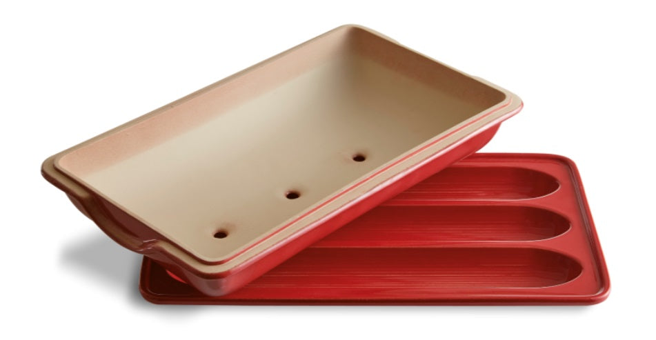 Emile Henry Baguette Baker Burgundy Red by Kitchen Niche